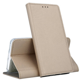 Кожен калъф тефтер и стойка Magnetic FLEXI Book Style за Xiaomi Redmi Note 11 4G златист